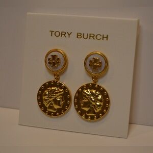 Tory Burch ‘Miller Coin Drop Earrings’ Gold Tone, Brand New.